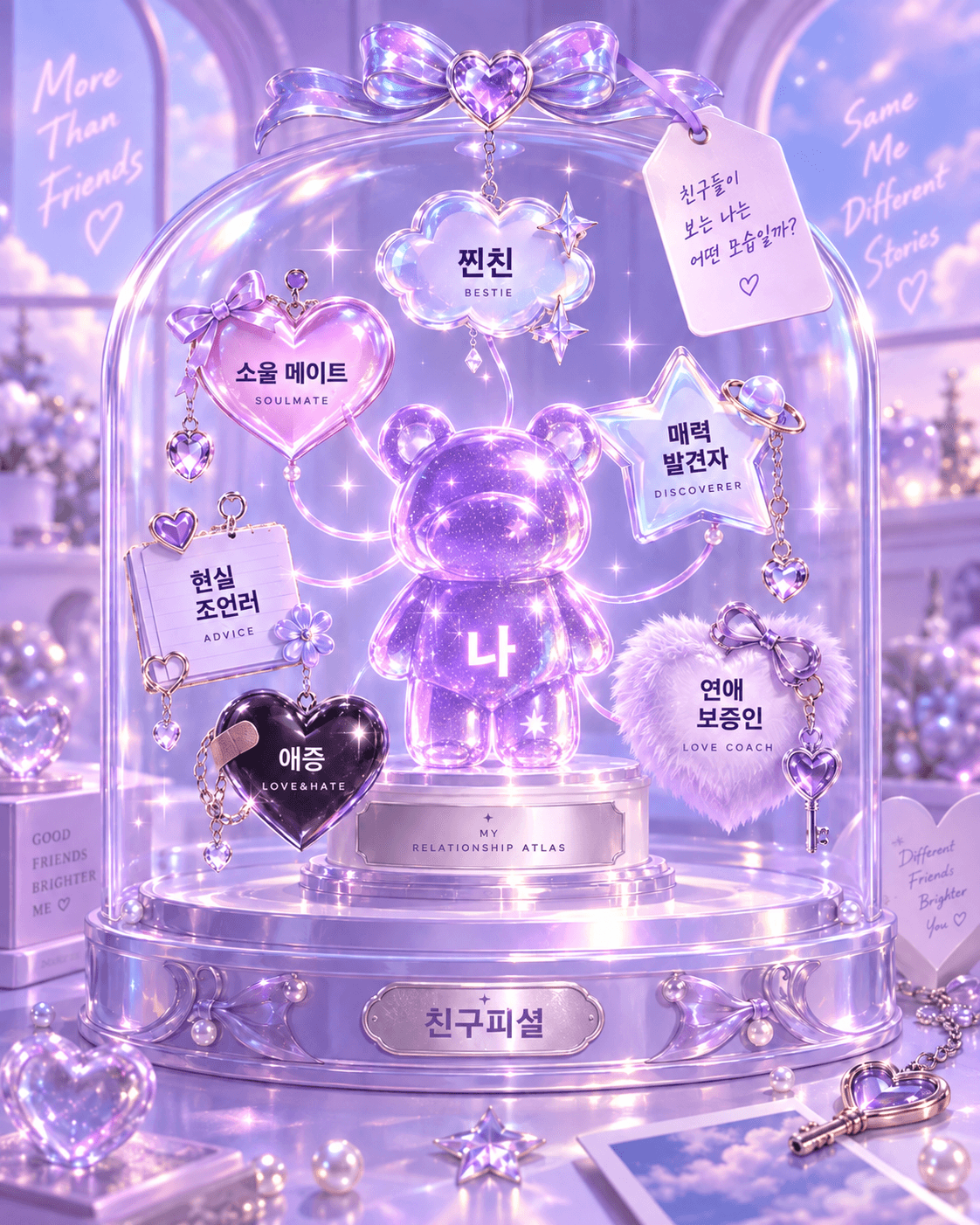 친구들이 바라보는 다양한 관계 모습을 표현한 친구피셜 이미지